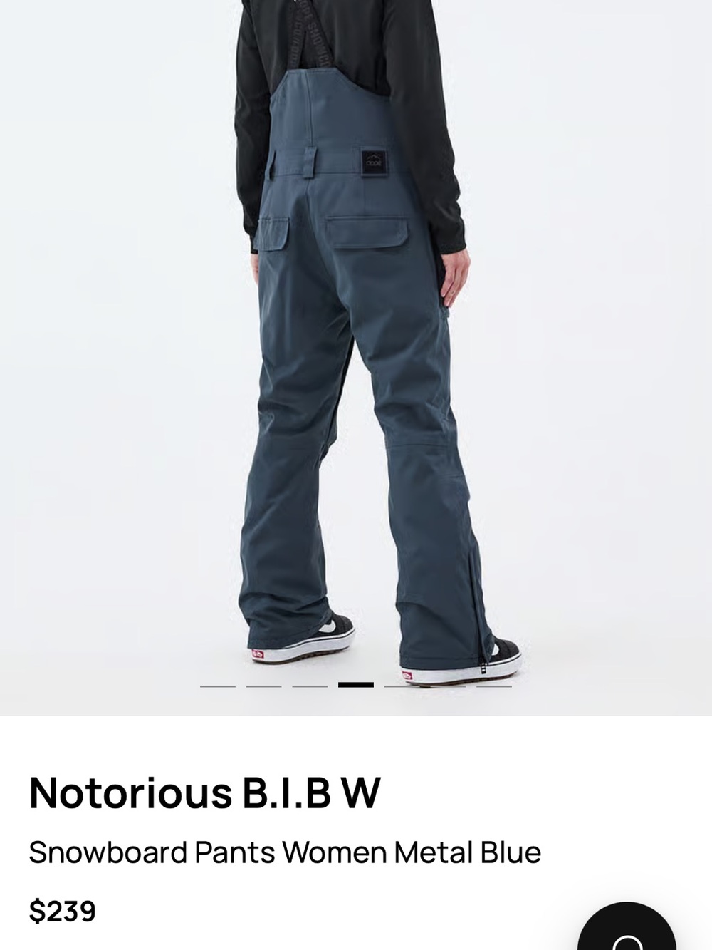 DOPE Women's Metal Blue Cargo Bib Snow Pants